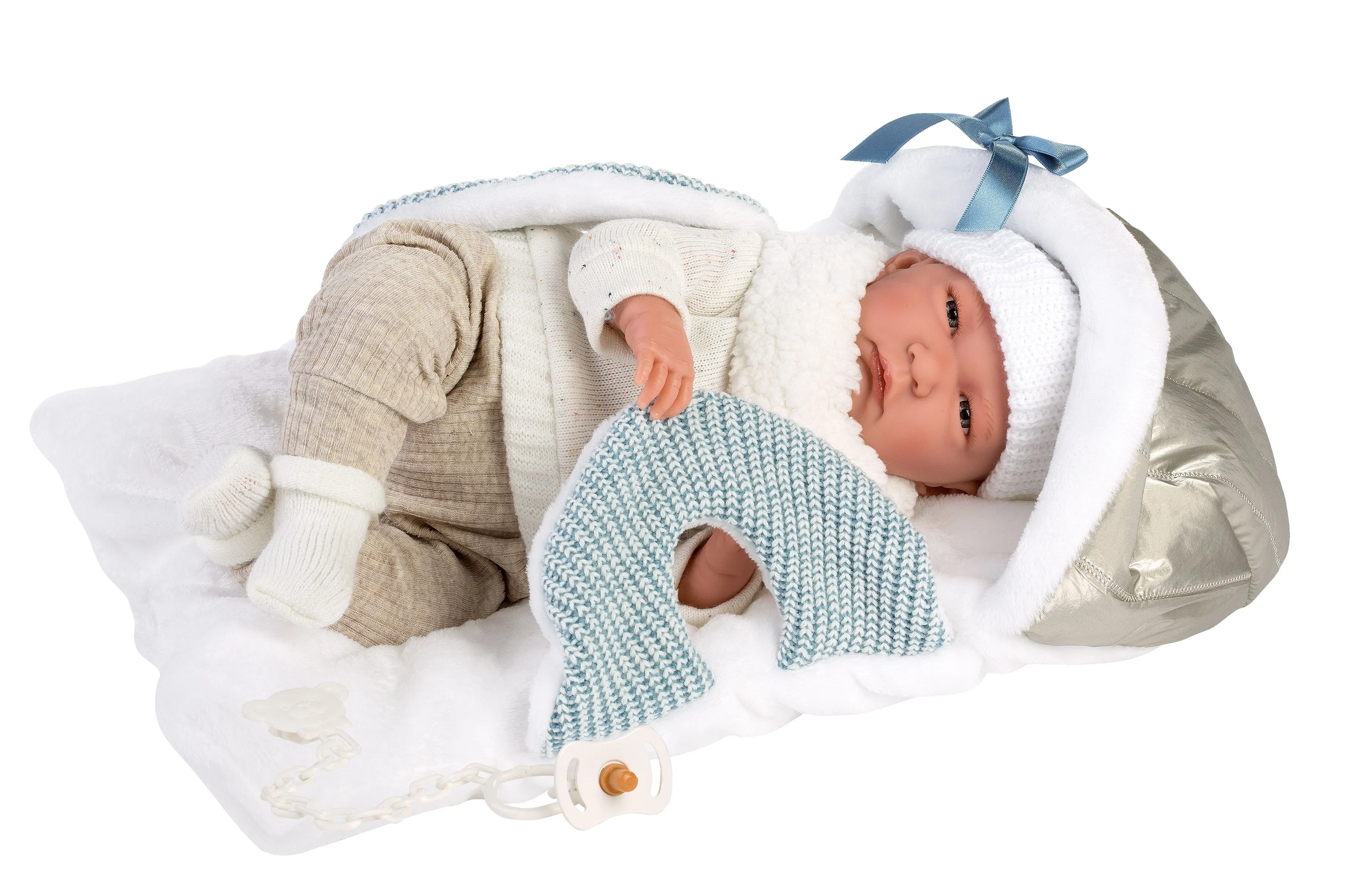 16.5" Articulated New Born Justin With Blanket