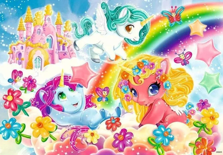 2 x 12 pc Puzzle - Unicorns at Play
