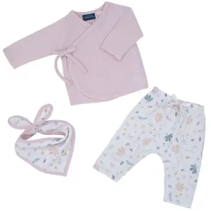 3 pc Muslin Kimono & Pant Set - Botanical