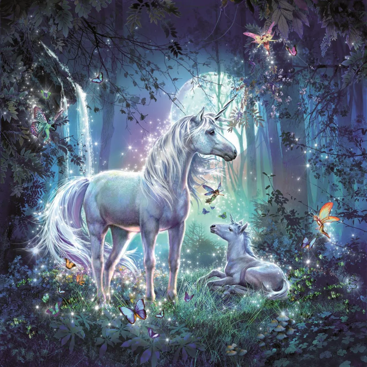 3 x 49 pc Puzzle - Beautiful Unicorns