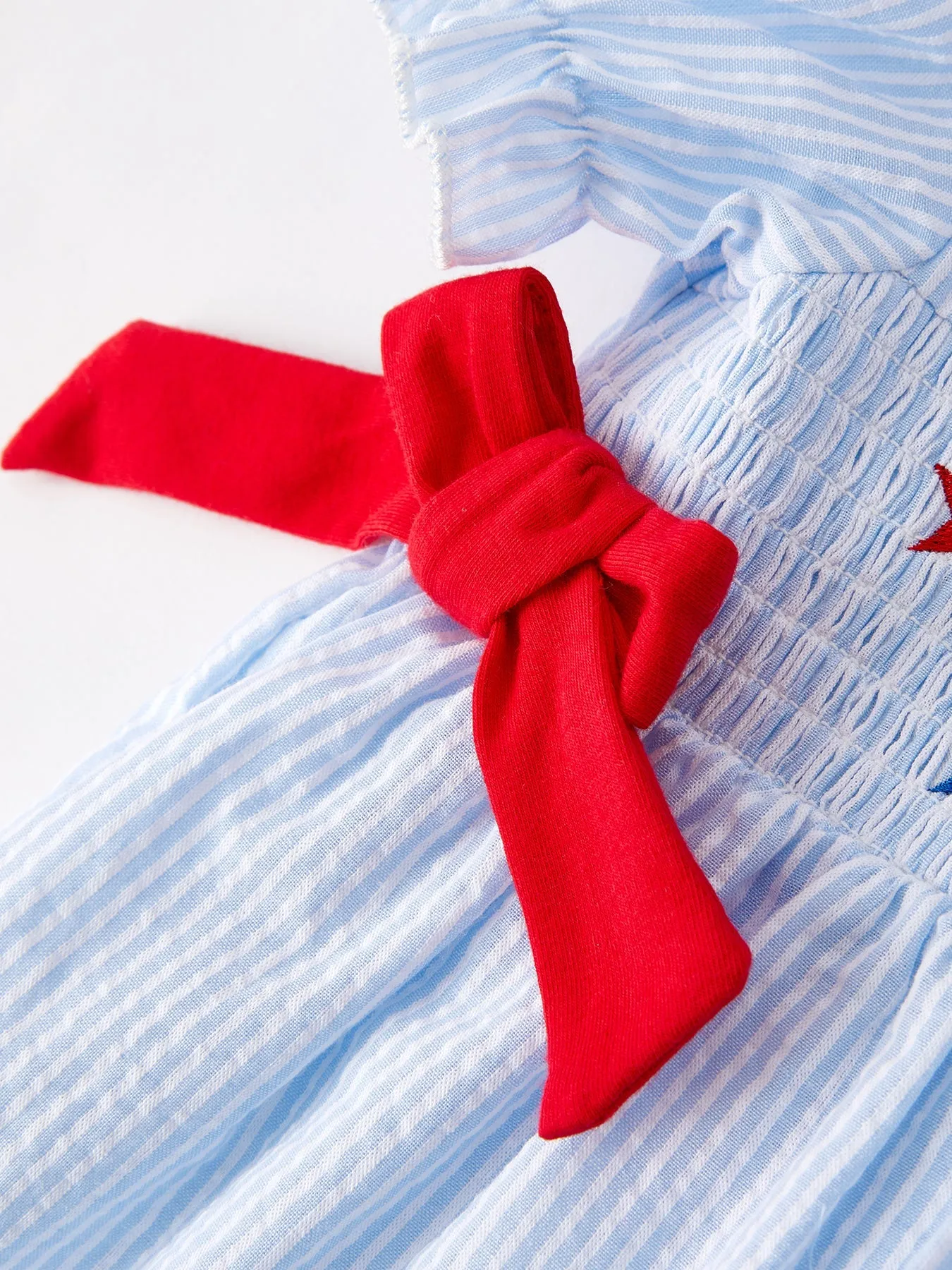 4th Of July Boys' Smocking Star Embroidered Dress