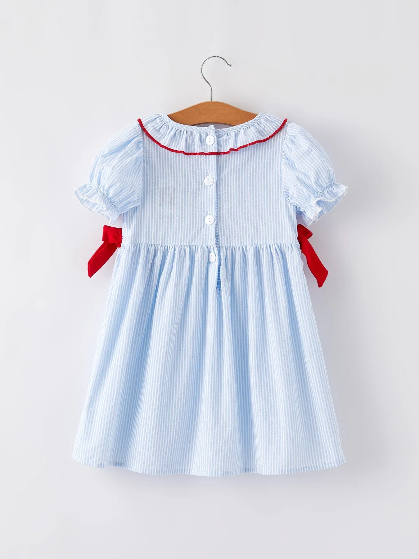 4th Of July Boys' Smocking Star Embroidered Dress