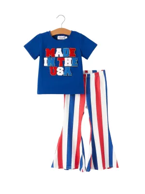 4th Of July "made In The Usa" Applique Girls Set