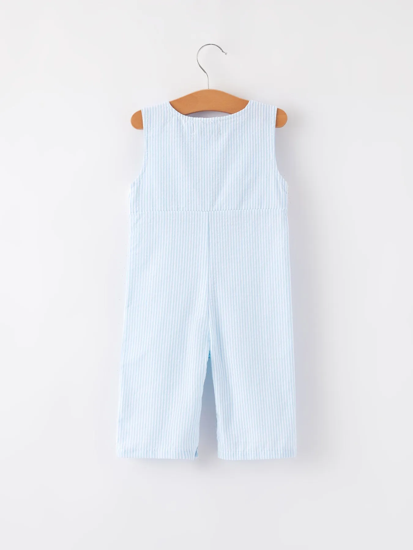 4th Of July Star Embroidery Smock Boys Romper