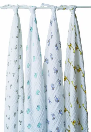 Aden   Anais Classic Swaddle Wraps, 4 Pack - Jungle Jam