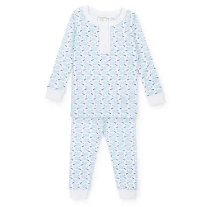 Alden Girls' Pima Cotton Pajama Pant Set - Tennis Match Pink