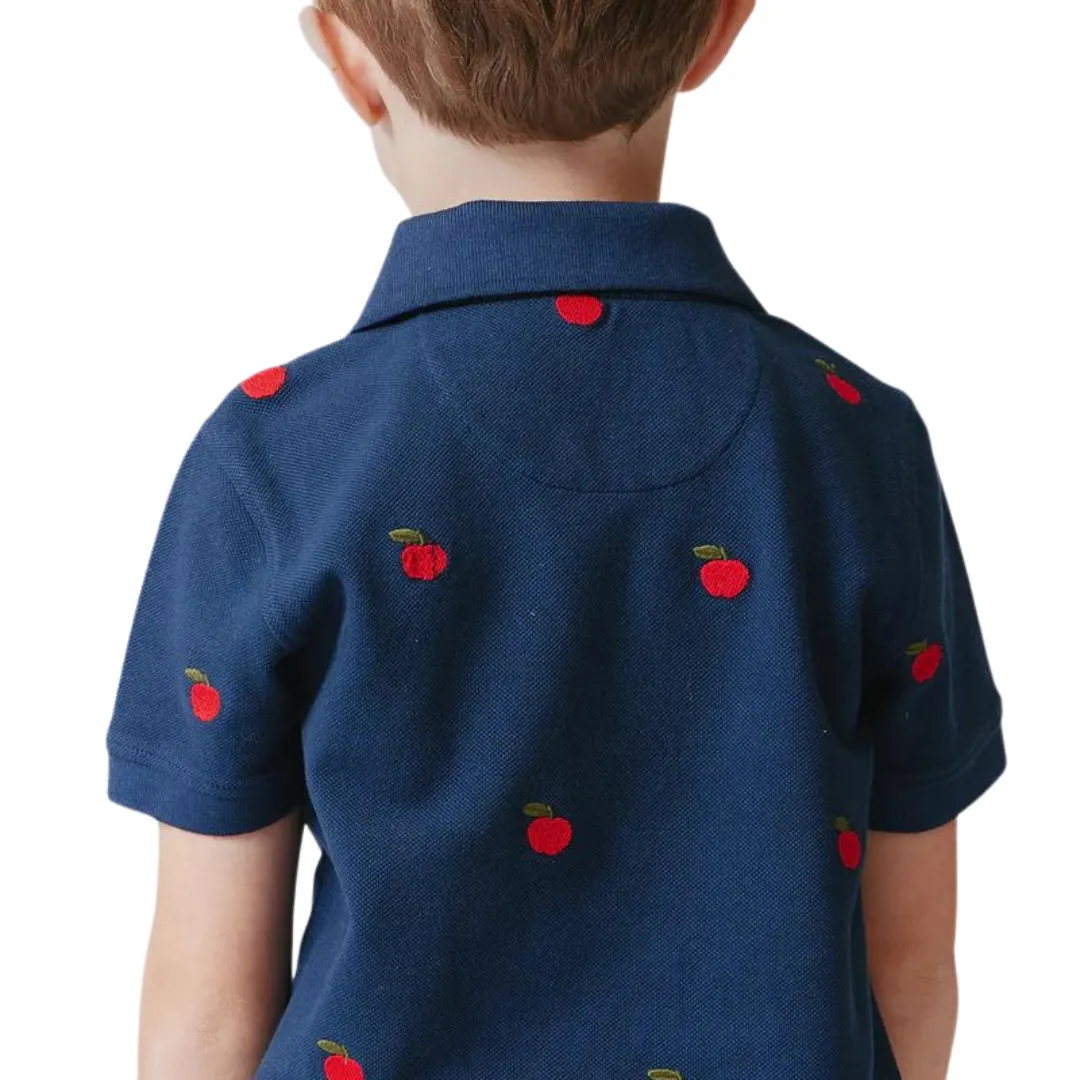 Alec Shirt - Apples Embroidery by Pink Chicken - FINAL SALE