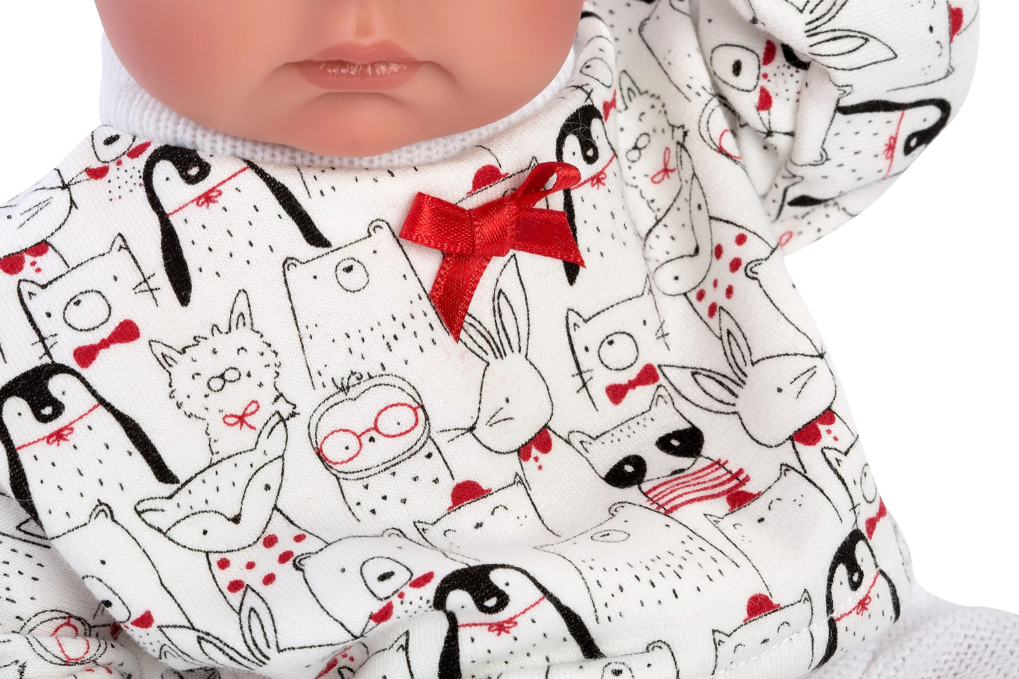 Anatomically Correct Baby Doll With Cherry Carrycot | 13.8" | Lucy
