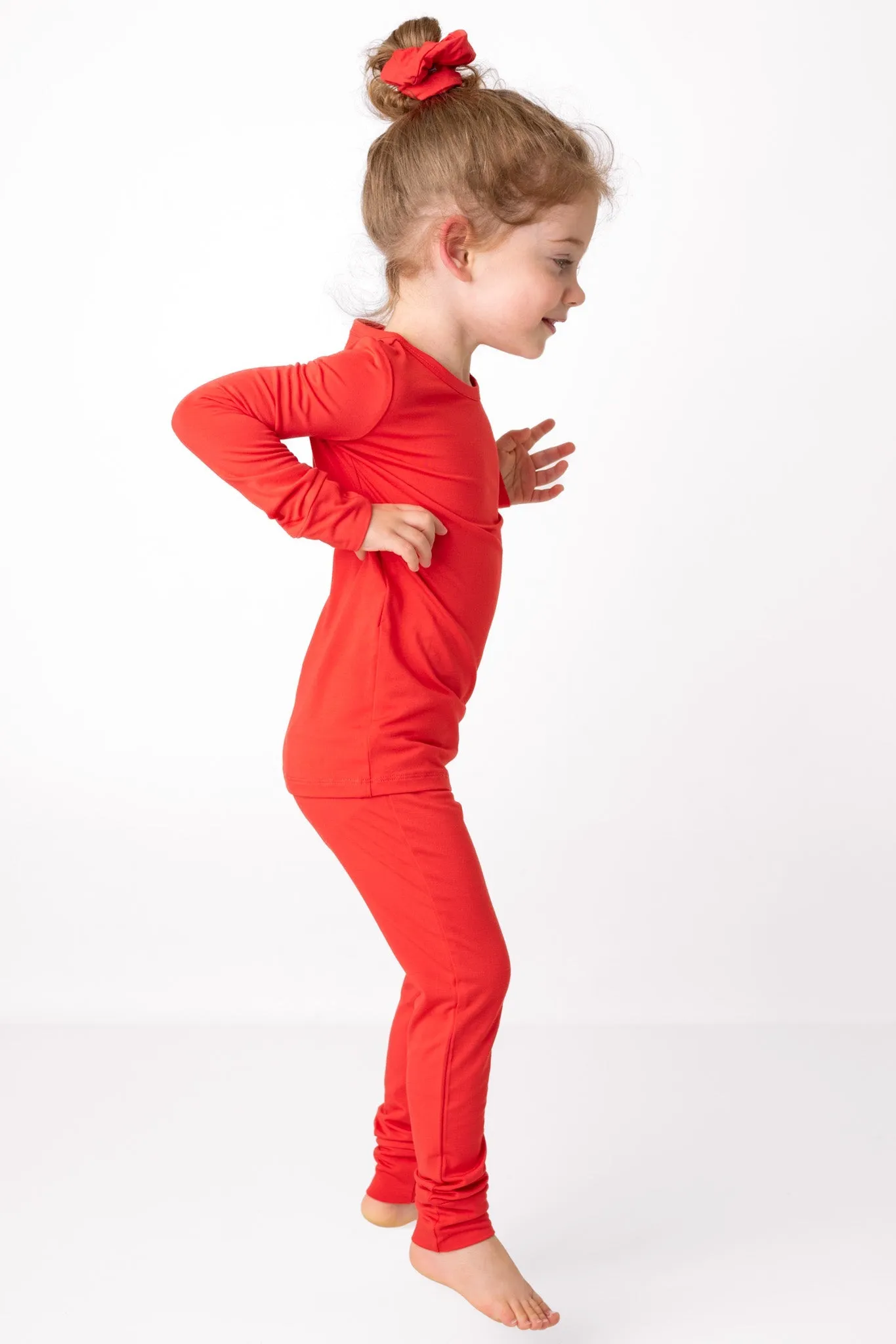 Apple Red | Two-piece Bamboo Long Sleeve Toddler & Kids Pajamas