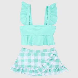Aqua Checkered Bikini