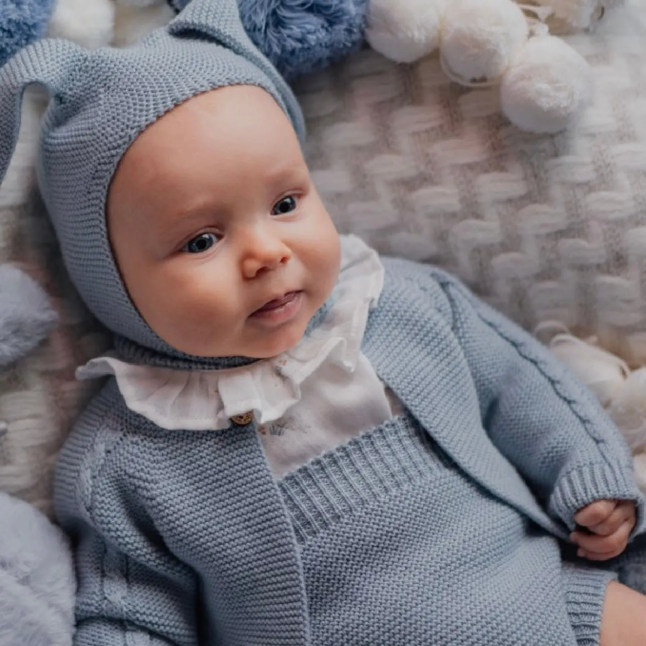 Baby Boys Blue Bunny Hat