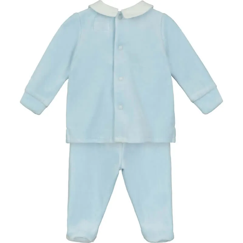 Baby Boys Blue Edgar Velour Set