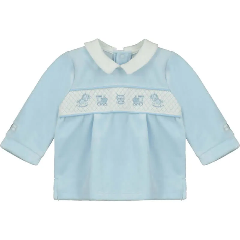 Baby Boys Blue Edgar Velour Set