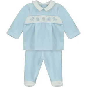 Baby Boys Blue Edgar Velour Set