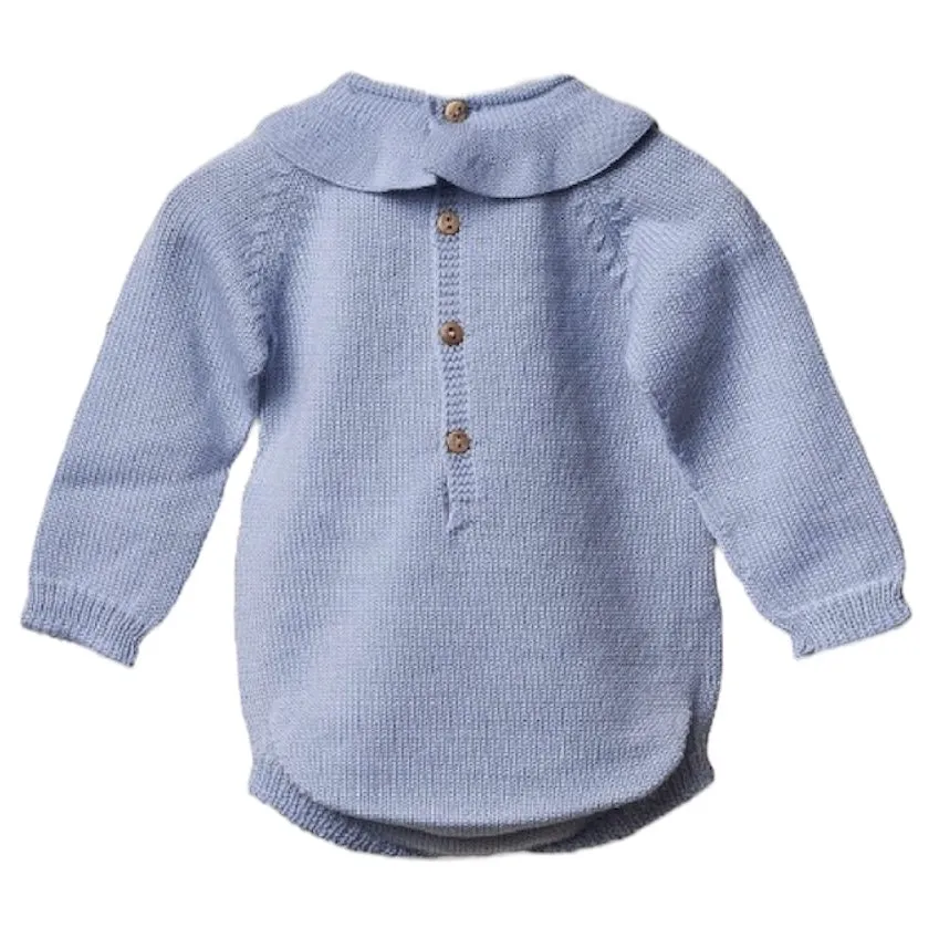 Baby Boys Blue Knit Romper