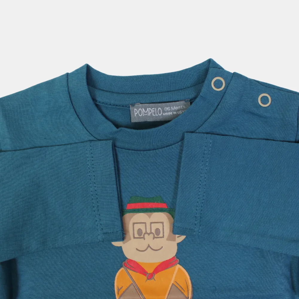 Baby Boys' Cotton Long-Sleeved T-Shirt – Teal