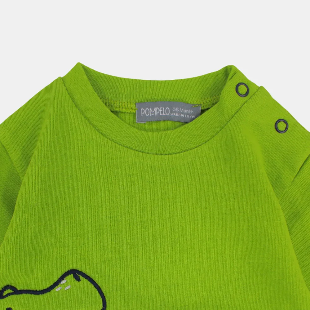 Baby Boys' Cotton Long-Sleeved T-Shirt with Crocodile Design