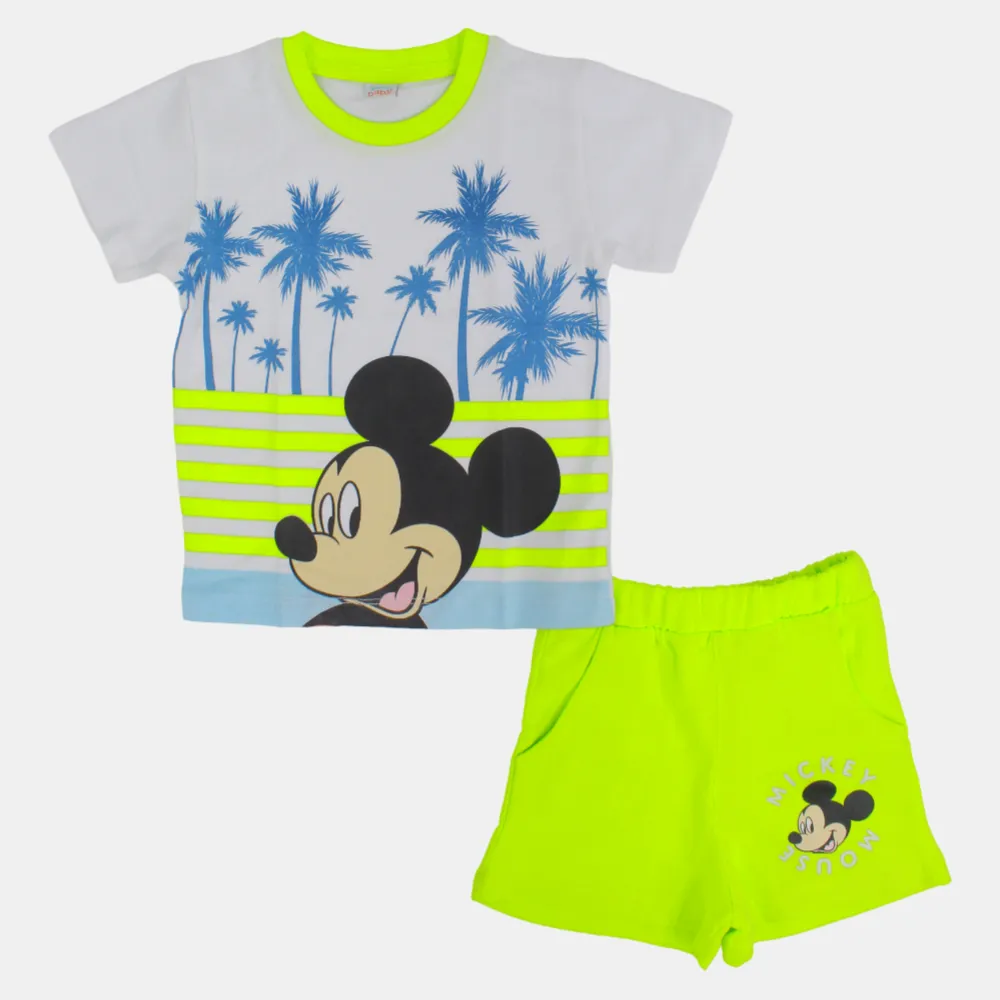 Baby Boys Cotton Pajama – Mickey Mouse Print