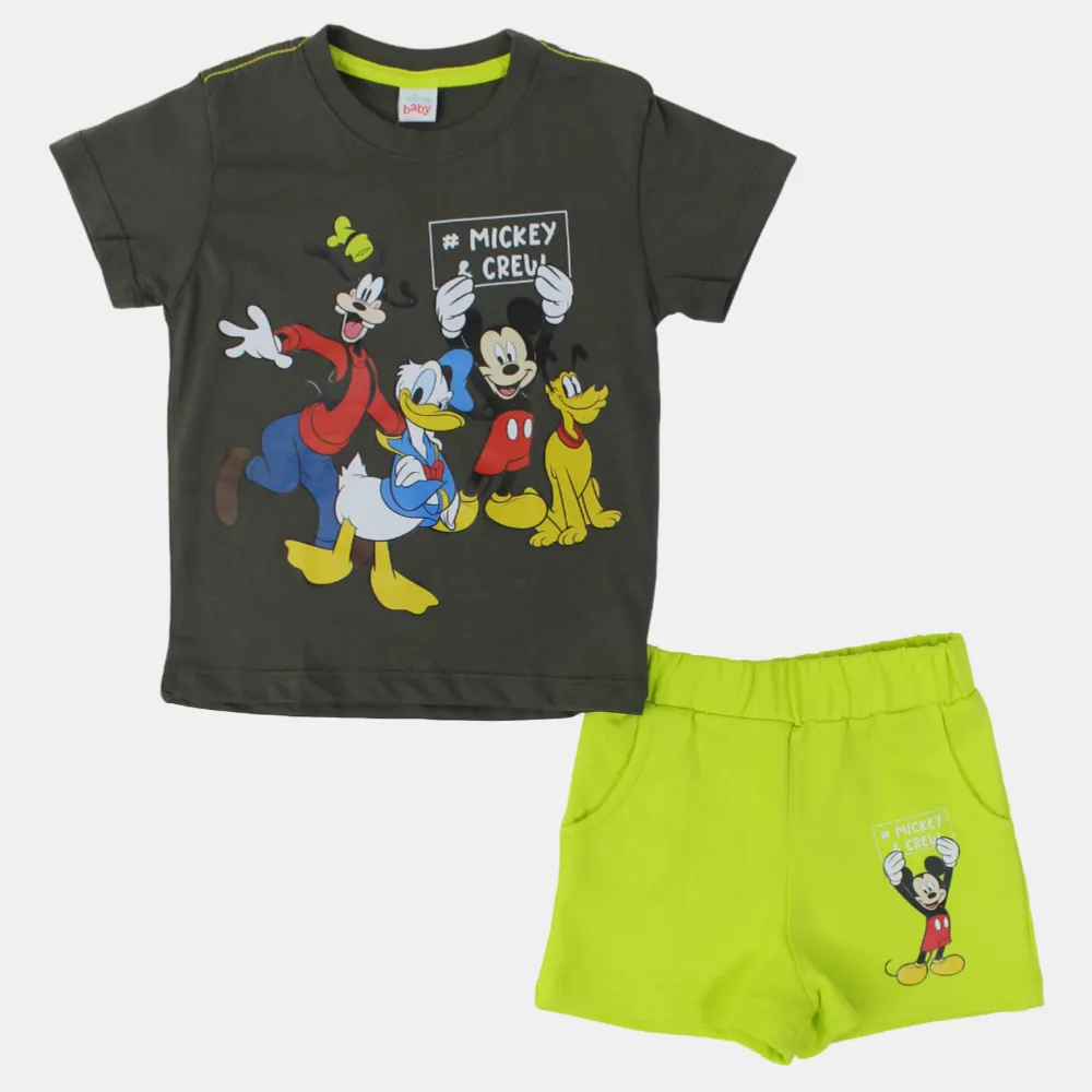 Baby Boys Cotton Pajama Set – Mickey Mouse Crew
