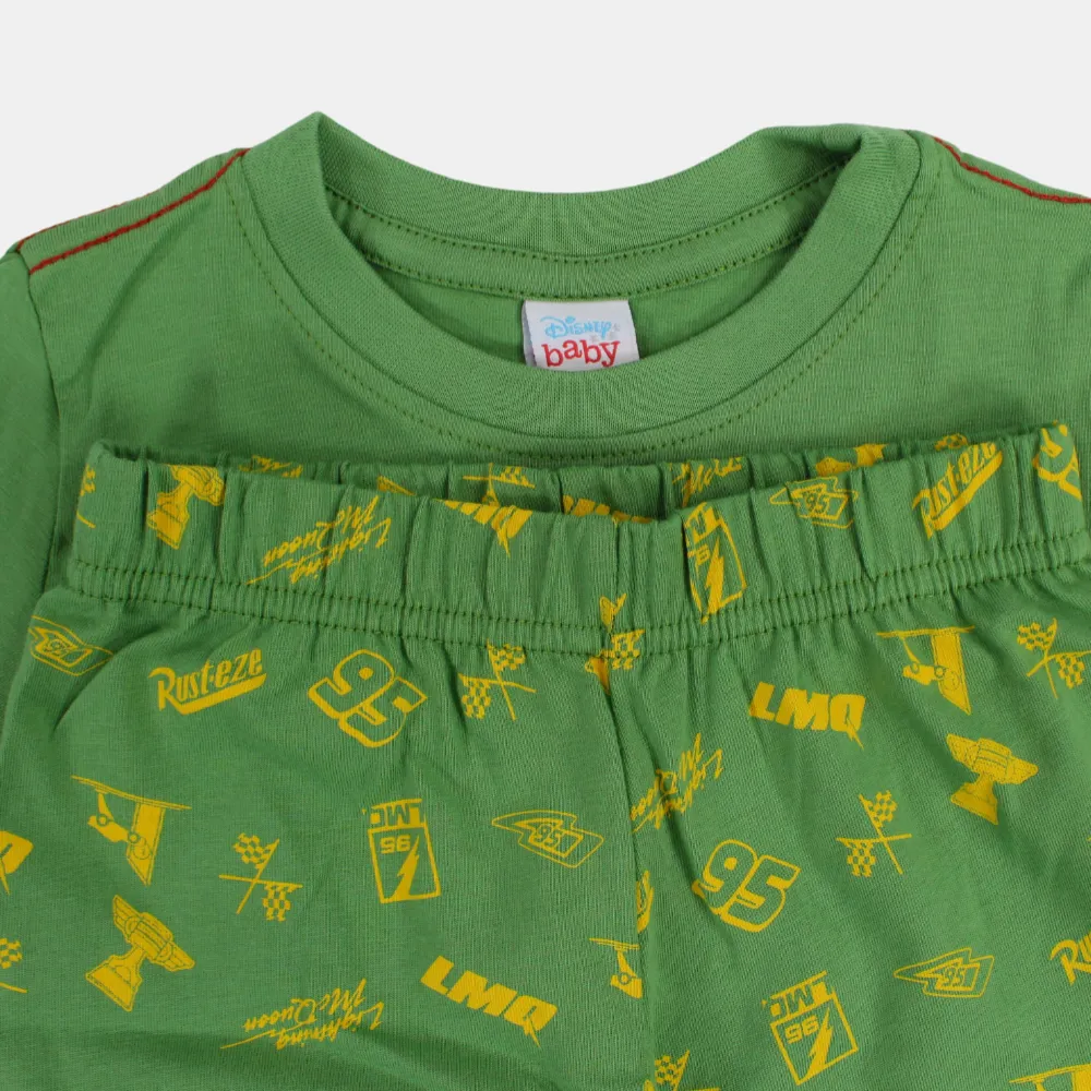 Baby Boys Cotton Pajama Set with Cars Print