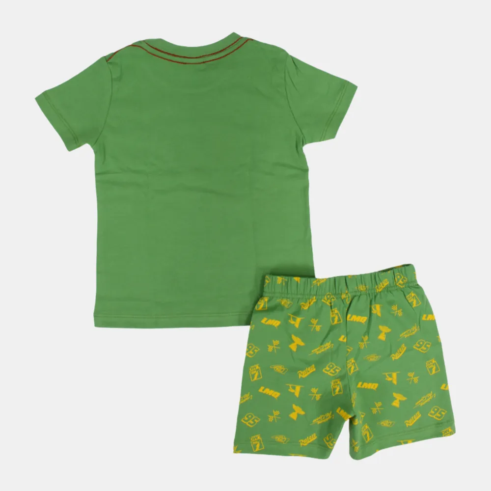 Baby Boys Cotton Pajama Set with Cars Print