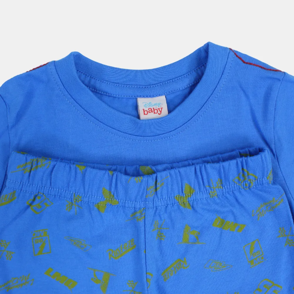 Baby Boys Cotton Pajama Set with Cars Print