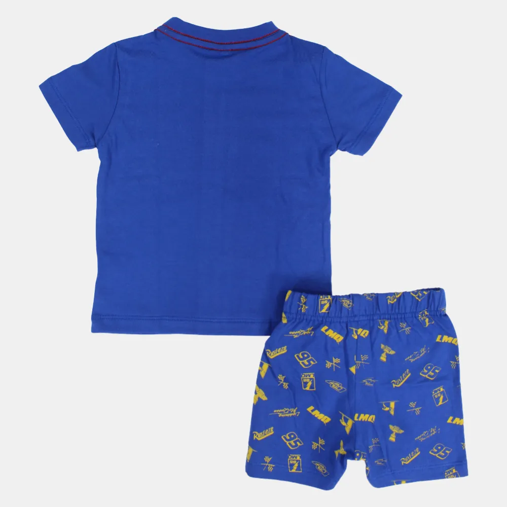 Baby Boys Cotton Pajama Set with Cars Print