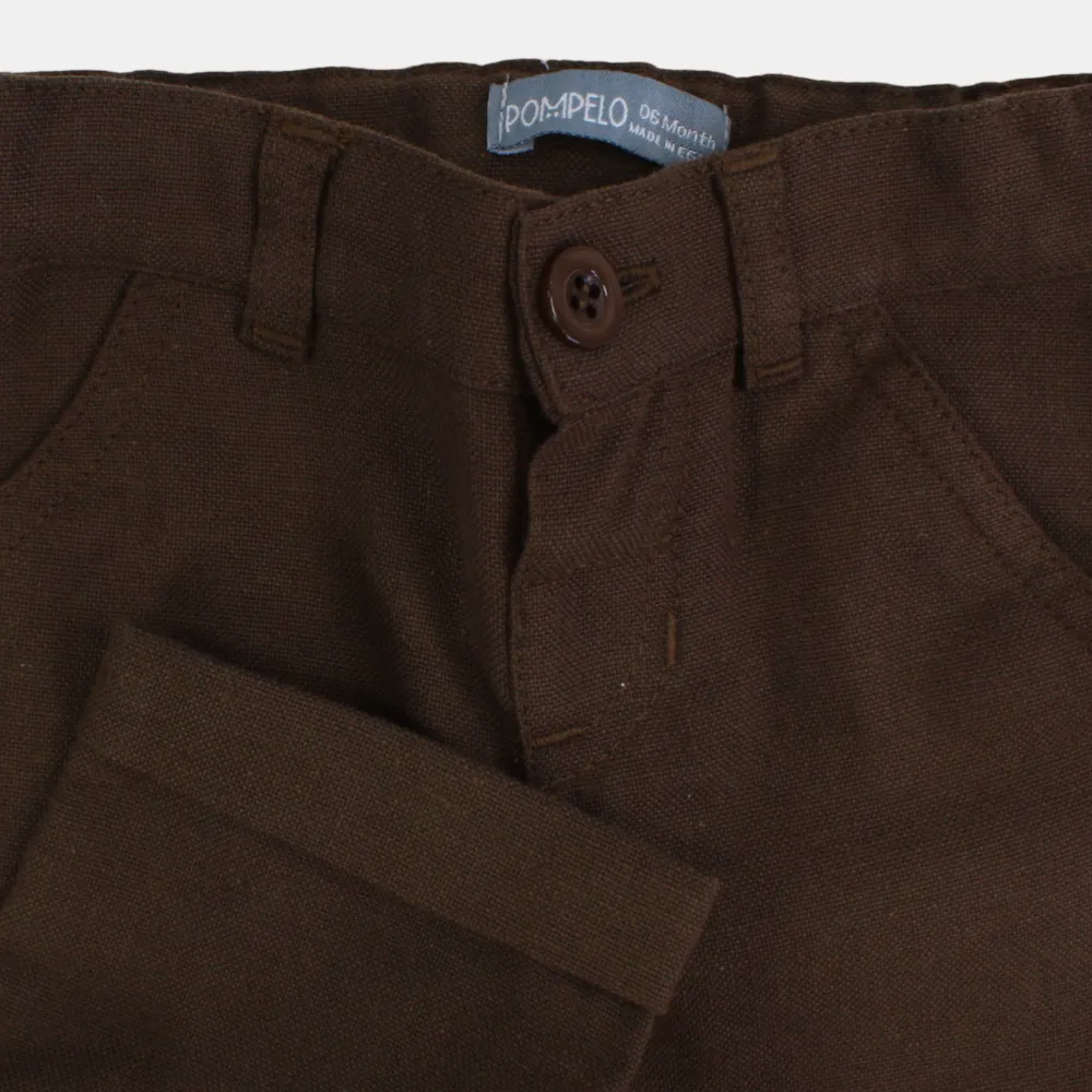 Baby Boys Cotton Pants – Brown
