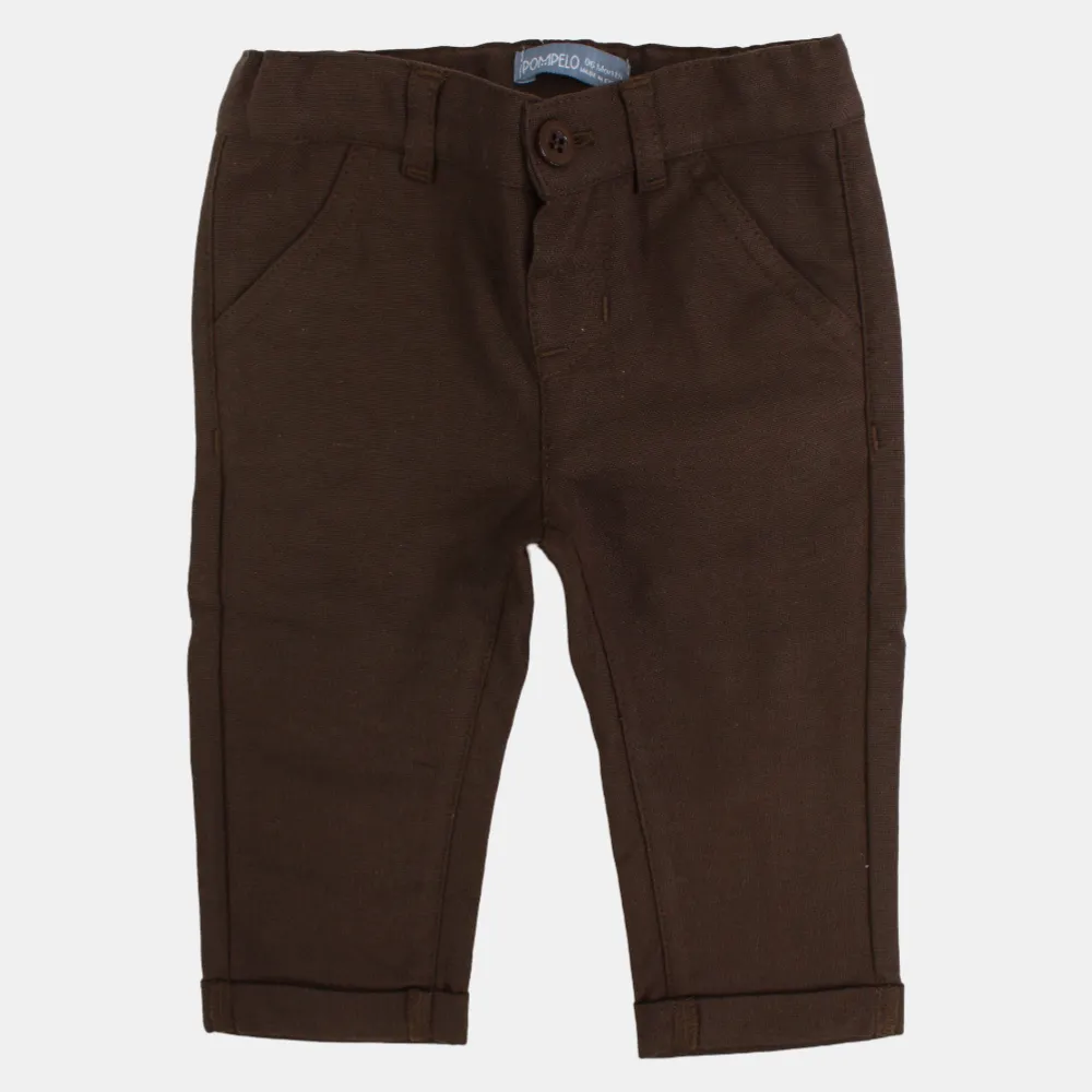 Baby Boys Cotton Pants – Brown