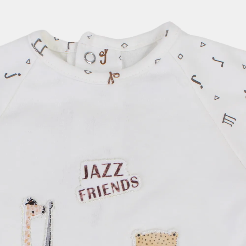 Baby Boys Cotton Romper with a Jazz-Inspired Twist