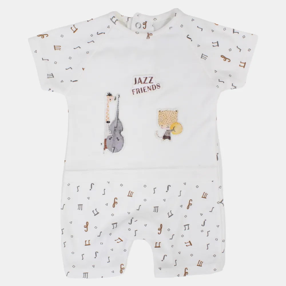 Baby Boys Cotton Romper with a Jazz-Inspired Twist