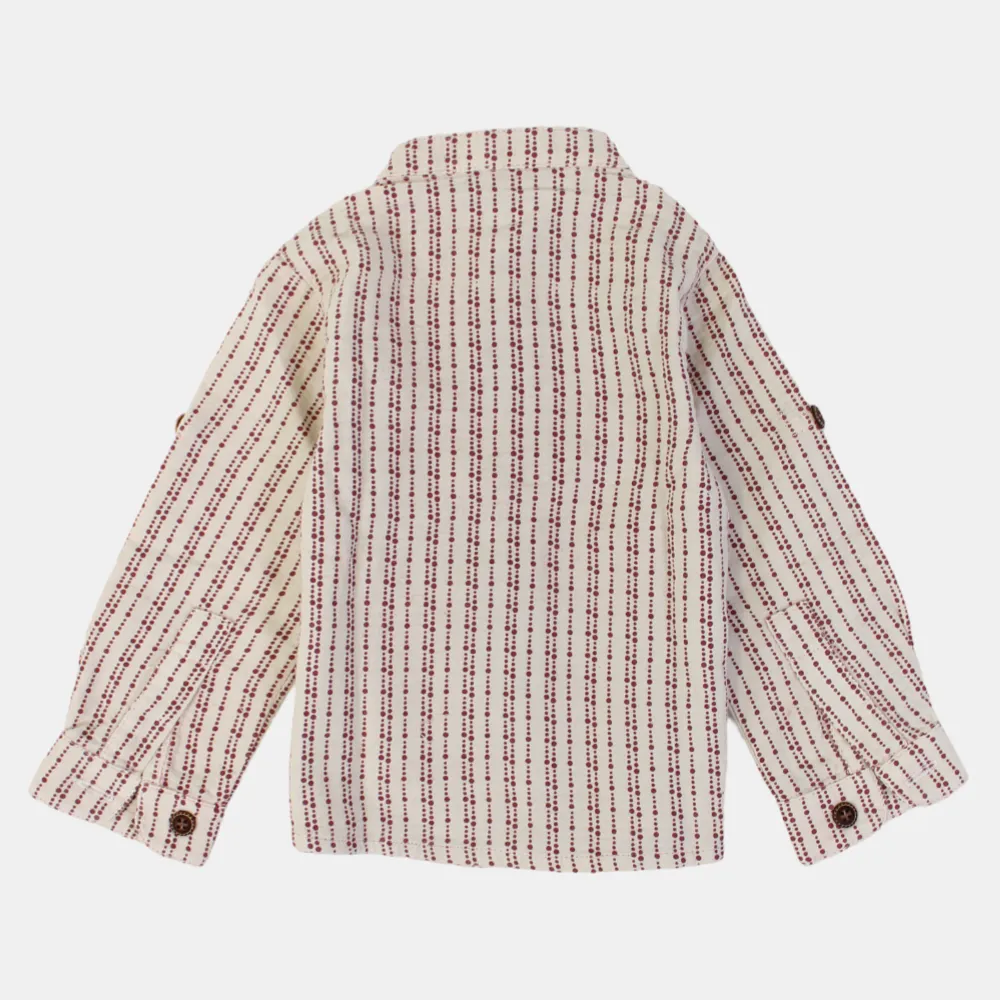 Baby Boys Cotton Shirt – Beige