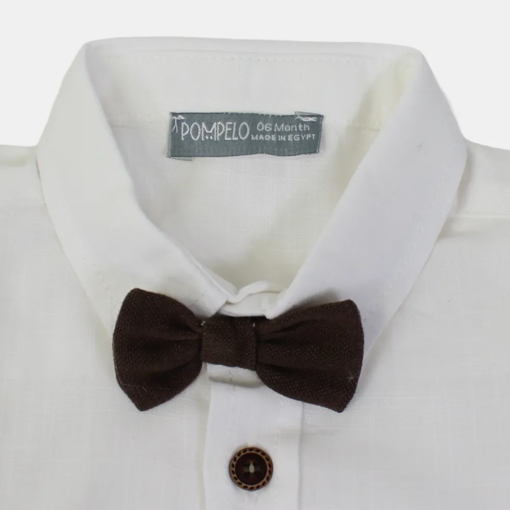 Baby Boys Cotton Shirt – White