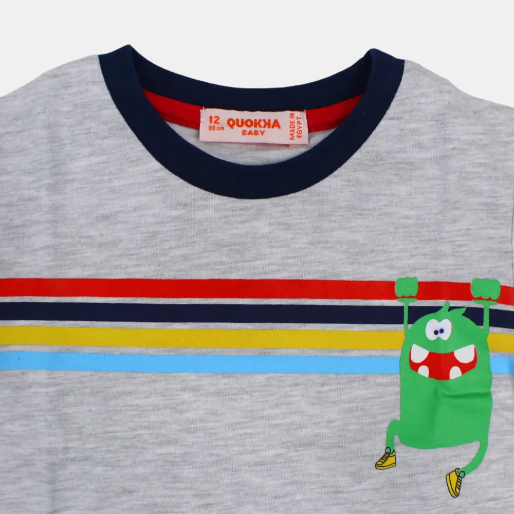 Baby Boys Cotton Short-Sleeved T-Shirt with a Fun Design