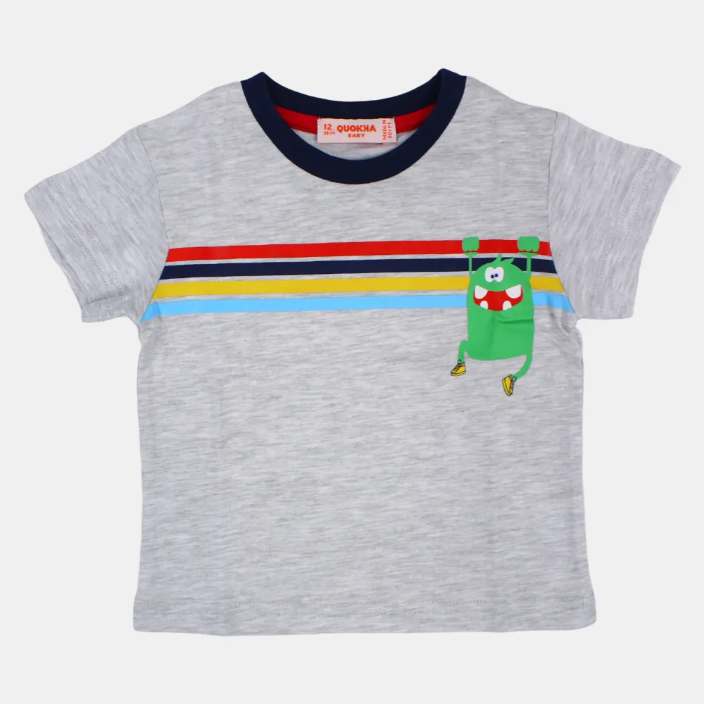 Baby Boys Cotton Short-Sleeved T-Shirt with a Fun Design