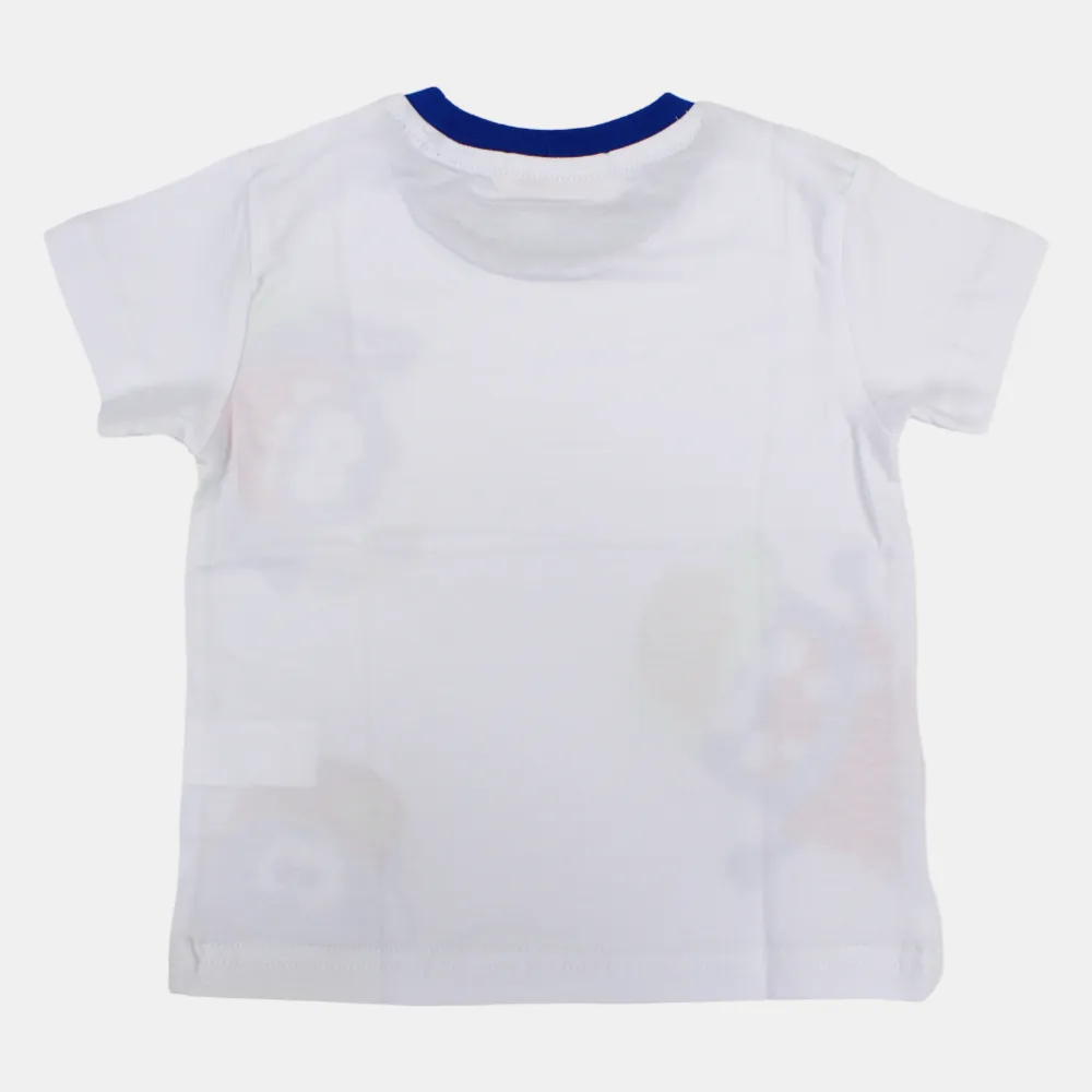 Baby Boys Cotton Short-Sleeved T-Shirt with a Fun Design