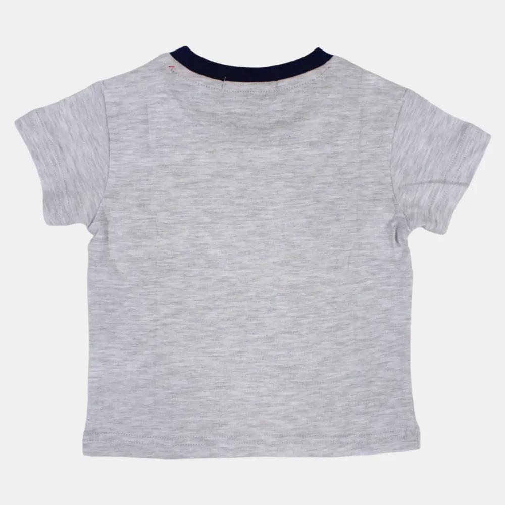 Baby Boys Cotton Short-Sleeved T-Shirt with a Fun Design