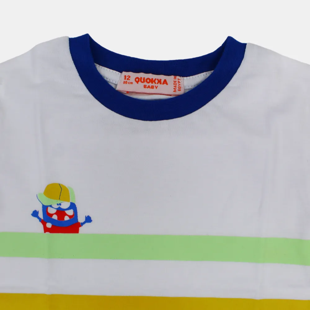 Baby Boys Cotton Short-Sleeved T-Shirt with a Fun Design
