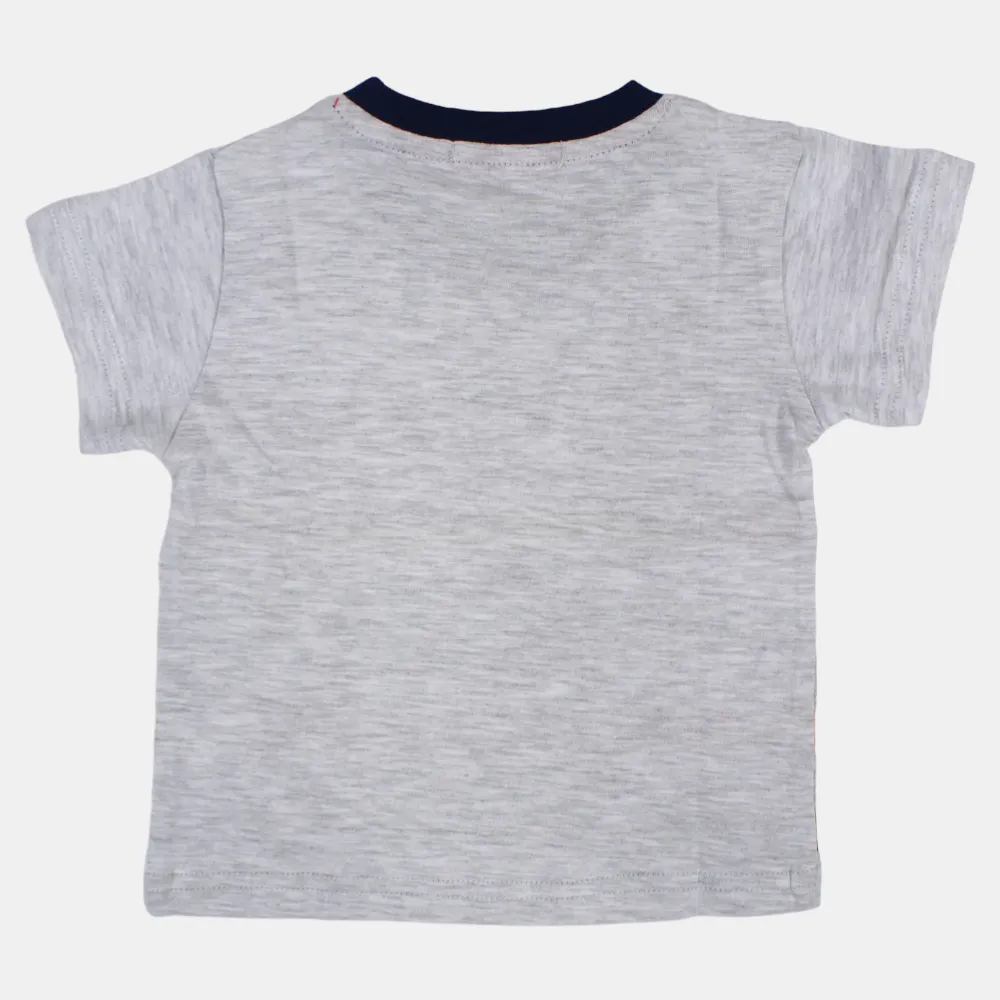 Baby Boys Cotton Short-Sleeved T-Shirt with a Fun Design