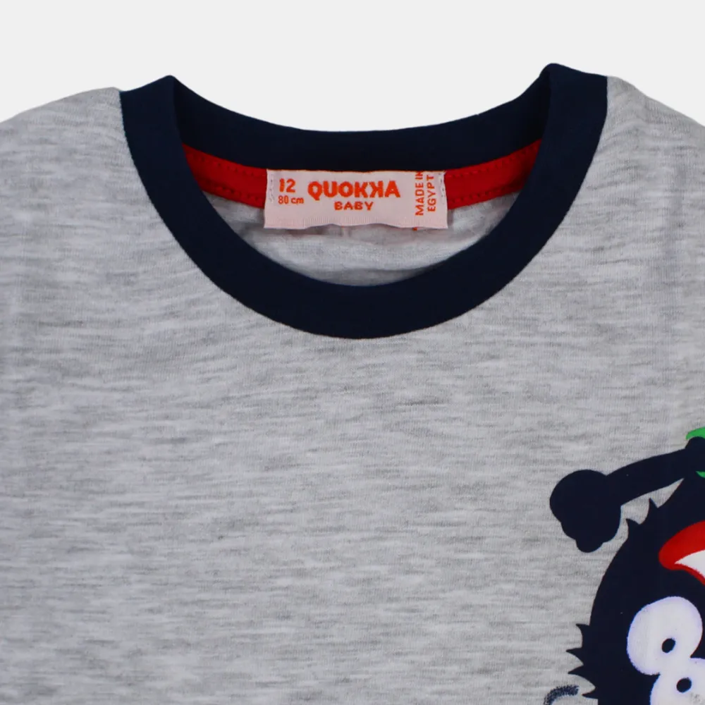 Baby Boys Cotton Short-Sleeved T-Shirt with a Fun Design
