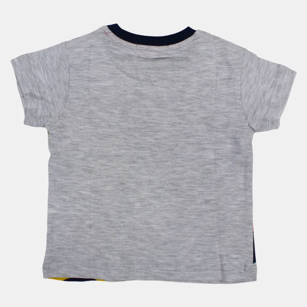 Baby Boys Cotton Short-Sleeved T-Shirt with a Fun Design