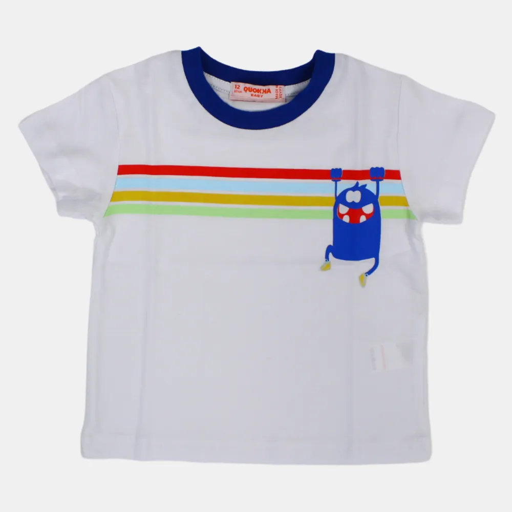 Baby Boys Cotton Short-Sleeved T-Shirt with a Fun Design