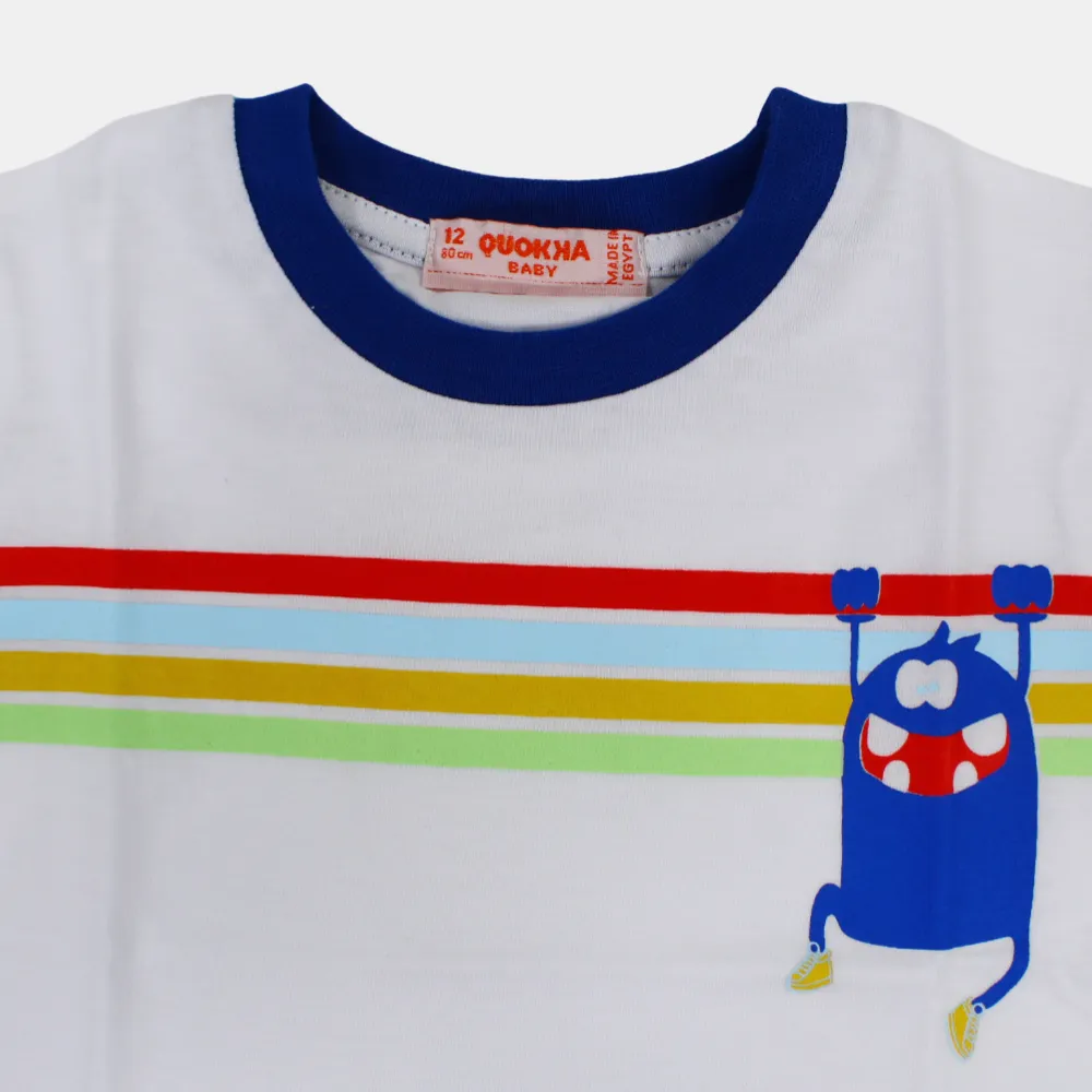 Baby Boys Cotton Short-Sleeved T-Shirt with a Fun Design