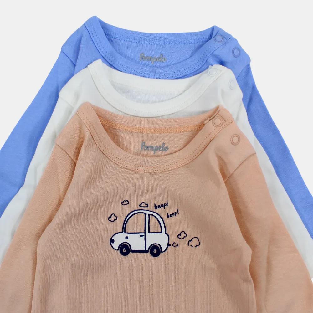 Baby Boys' Cotton Underwear Bodysuit - Pack of 3