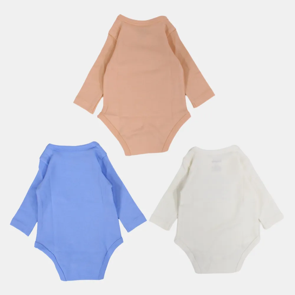 Baby Boys' Cotton Underwear Bodysuit - Pack of 3