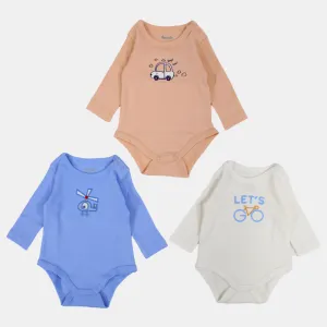 Baby Boys' Cotton Underwear Bodysuit - Pack of 3