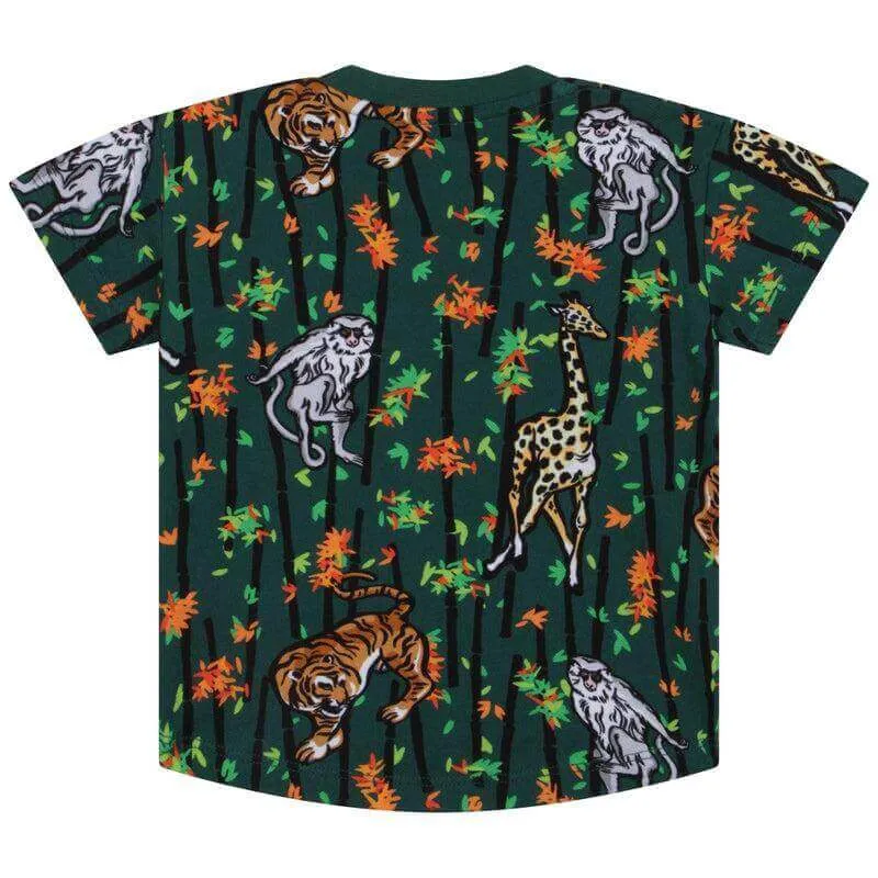 Baby Boys Green Cotton Bamboo Tiger T-Shirt