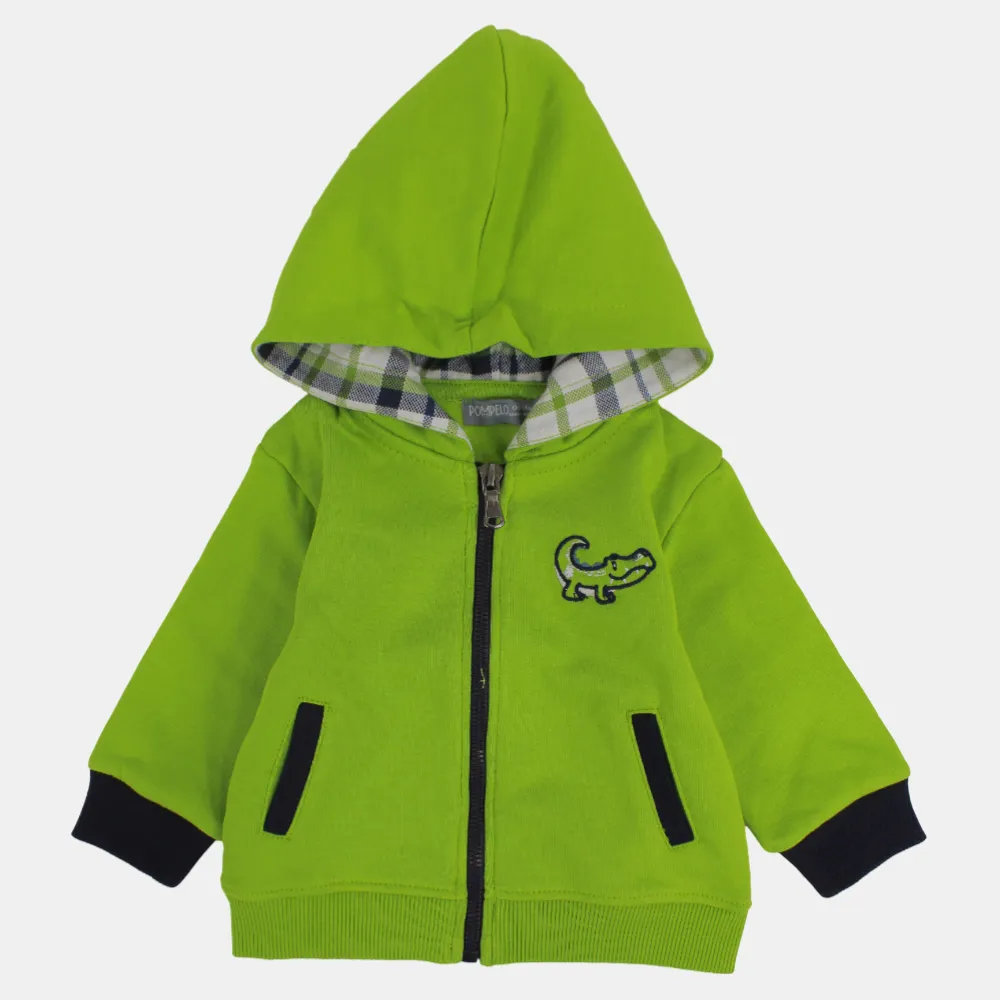 Baby Boys' Green Crocodile Hooded Jacket