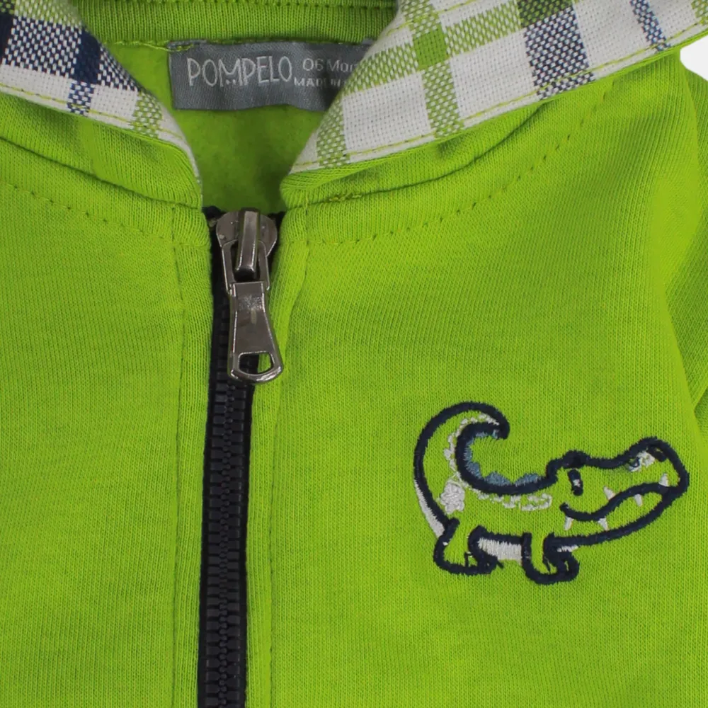 Baby Boys' Green Crocodile Hooded Jacket
