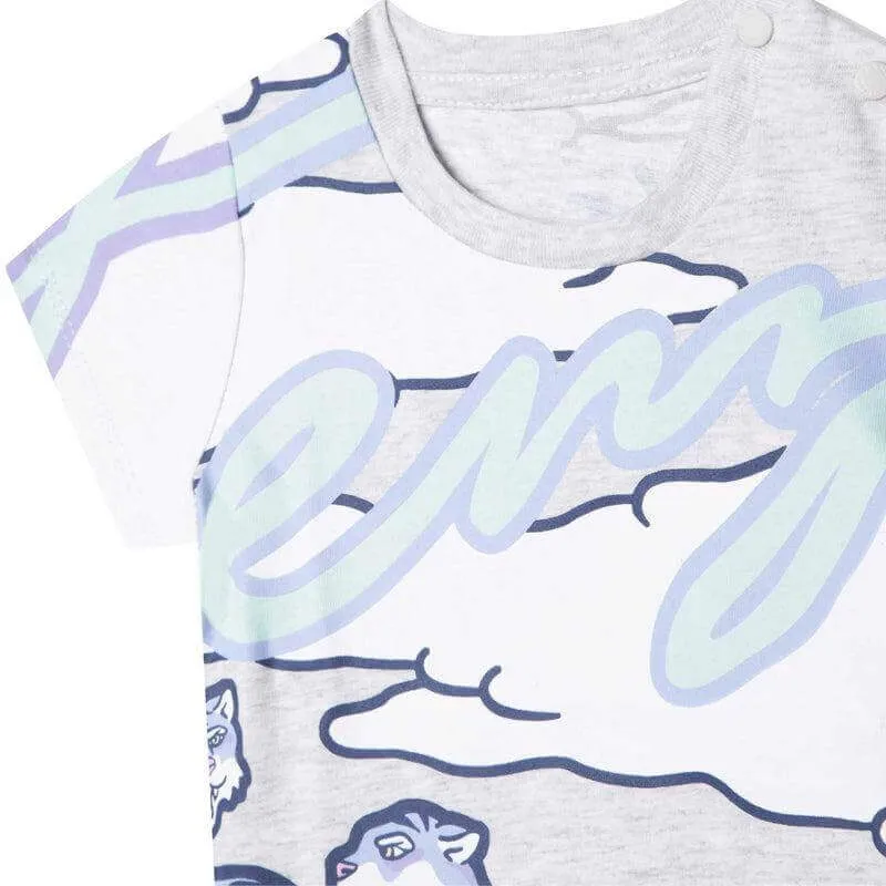 Baby Boys Grey Cotton Logo T-Shirt